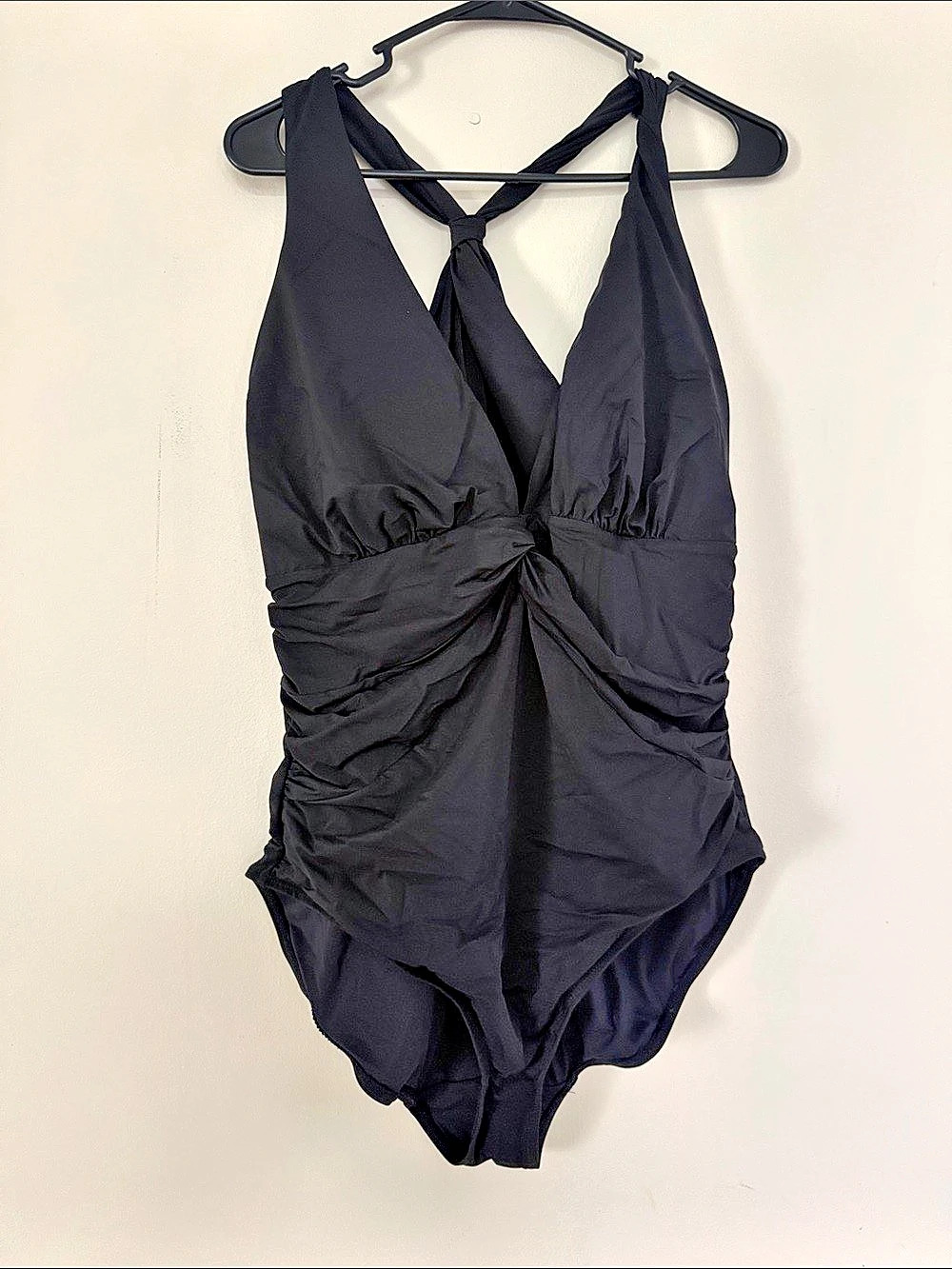 Black Ruched One-Piece Swimsuit Like New